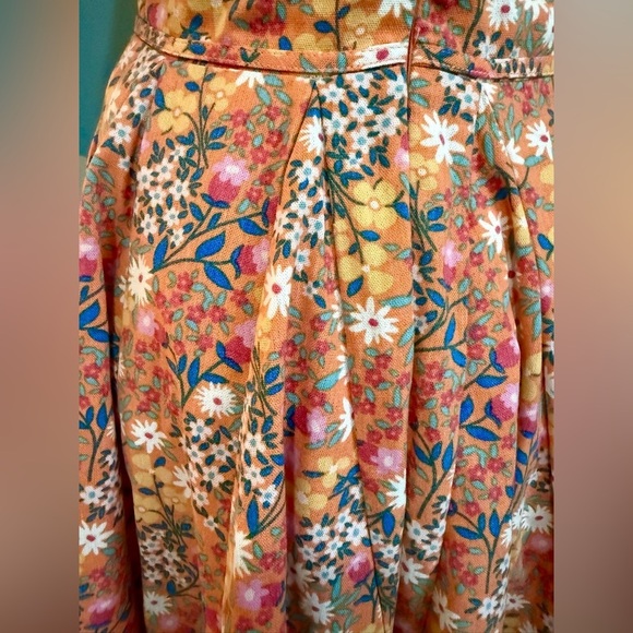 Fate bubble puff sleeve boho floral dress, underbust tie bow- S - Picture 4 of 10